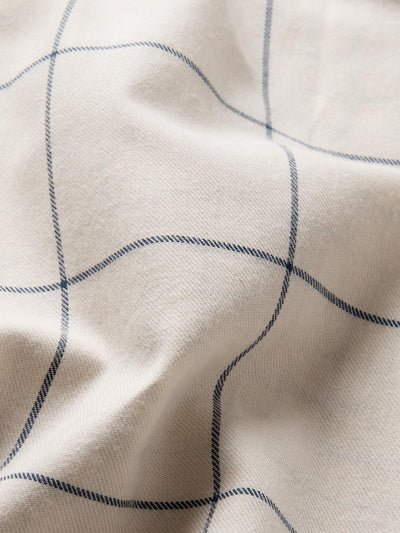 Dream Blue Burlow Check Washed Cotton Percale Fitted Sheet