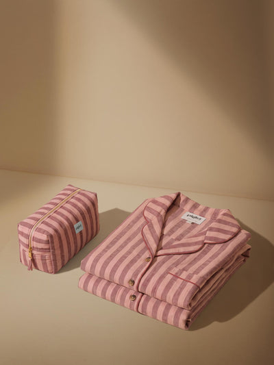 Lovely Linen Striped Pyjama Gift Set
