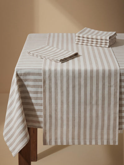 Host’s Table Linen Oatmeal Stripe Gift Set
