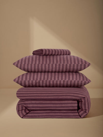 Berry Walderton Stripe 100% Linen Bedding Set