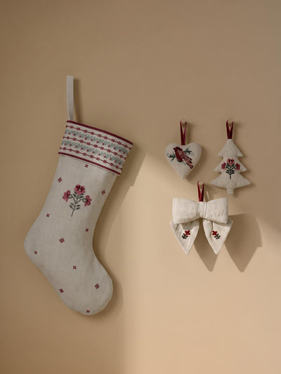 Cross Stitch Christmas Stocking & Bauble Set