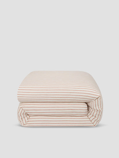 Red Clayton Stripe Brushed Cotton Duvet Cover