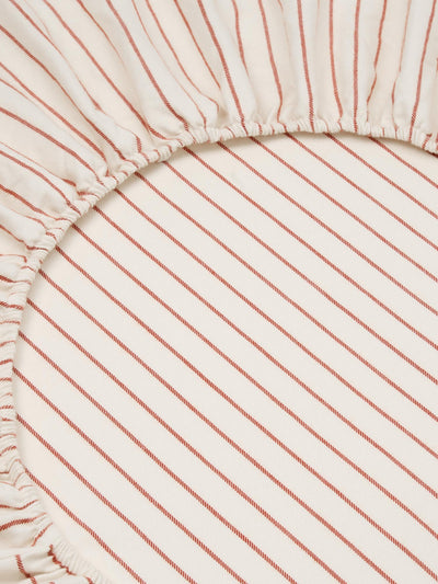 Red Clayton Stripe Brushed Cotton Fitted Sheet
