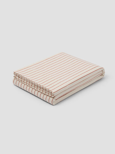Red Clayton Stripe Brushed Cotton Flat Sheet - alternate image