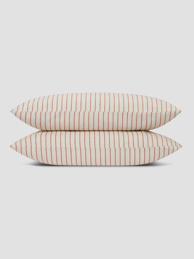Red Clayton Stripe Brushed Cotton Pillowcases (Pair) - alternate image