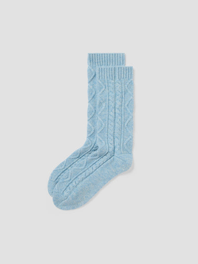 Sky Blue Cosy Cable Socks