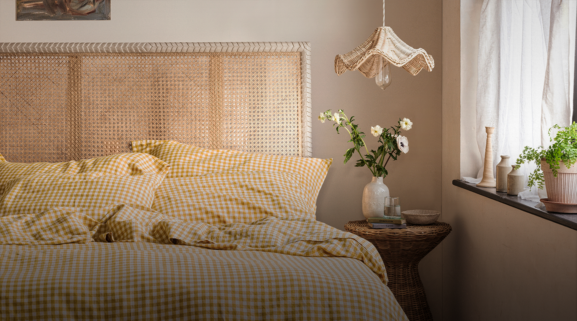 honey gingham bedding