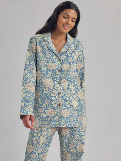Webbs Blue Double Bough Cotton Trouser Set - alternate image