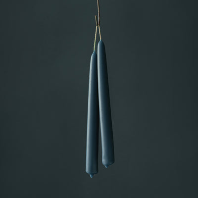 Dove Blue Beeswax Dining Candles Set of 2