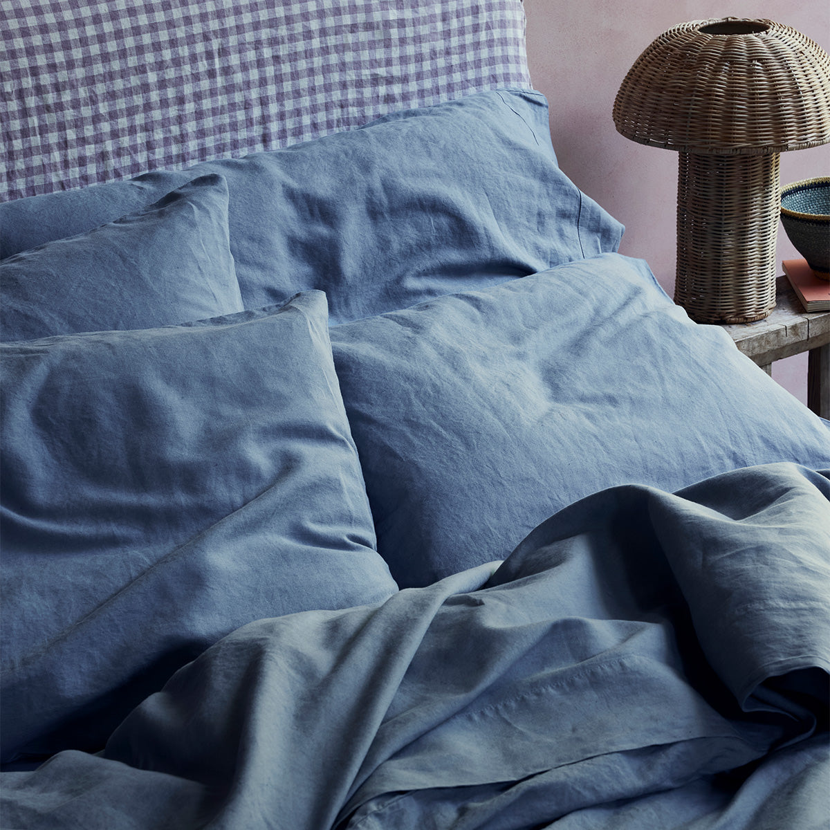 Dusk Blue 100% Linen Pillowcases (Pair)