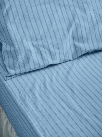 Pale Blue Favourite Shirt Stripe Cotton Fitted Sheet