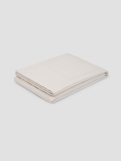 Dusk Blue Folk Stripe Linen Blend Flat Sheet - alternate image