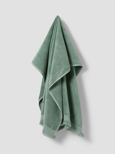 Moss Green Fringe Edge Cotton Towels