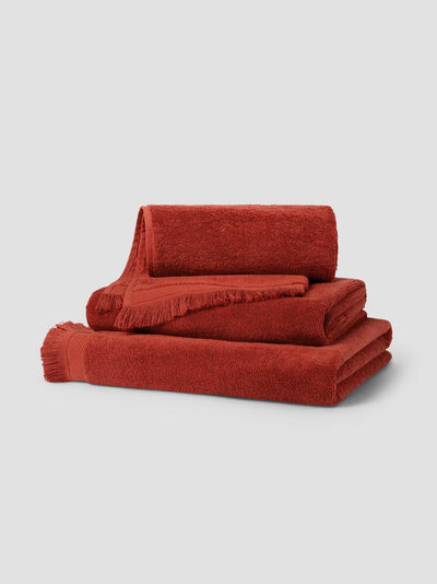 Sandstone Red Fringe Edge Cotton Towels