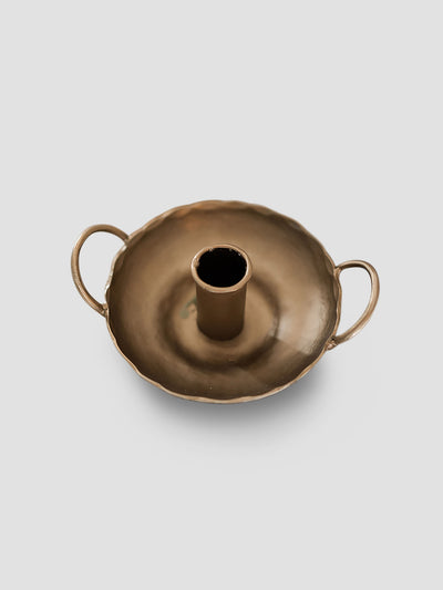 Forged Brass Dish Candle Holder - alternate image