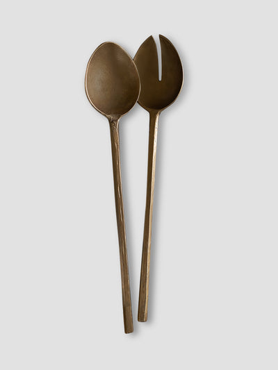 Forged Brass Pair of Salad Servers
