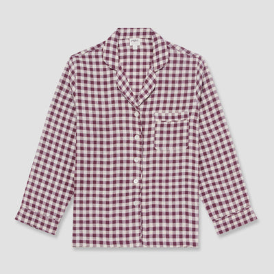Berry Gingham Pyjama Shirt