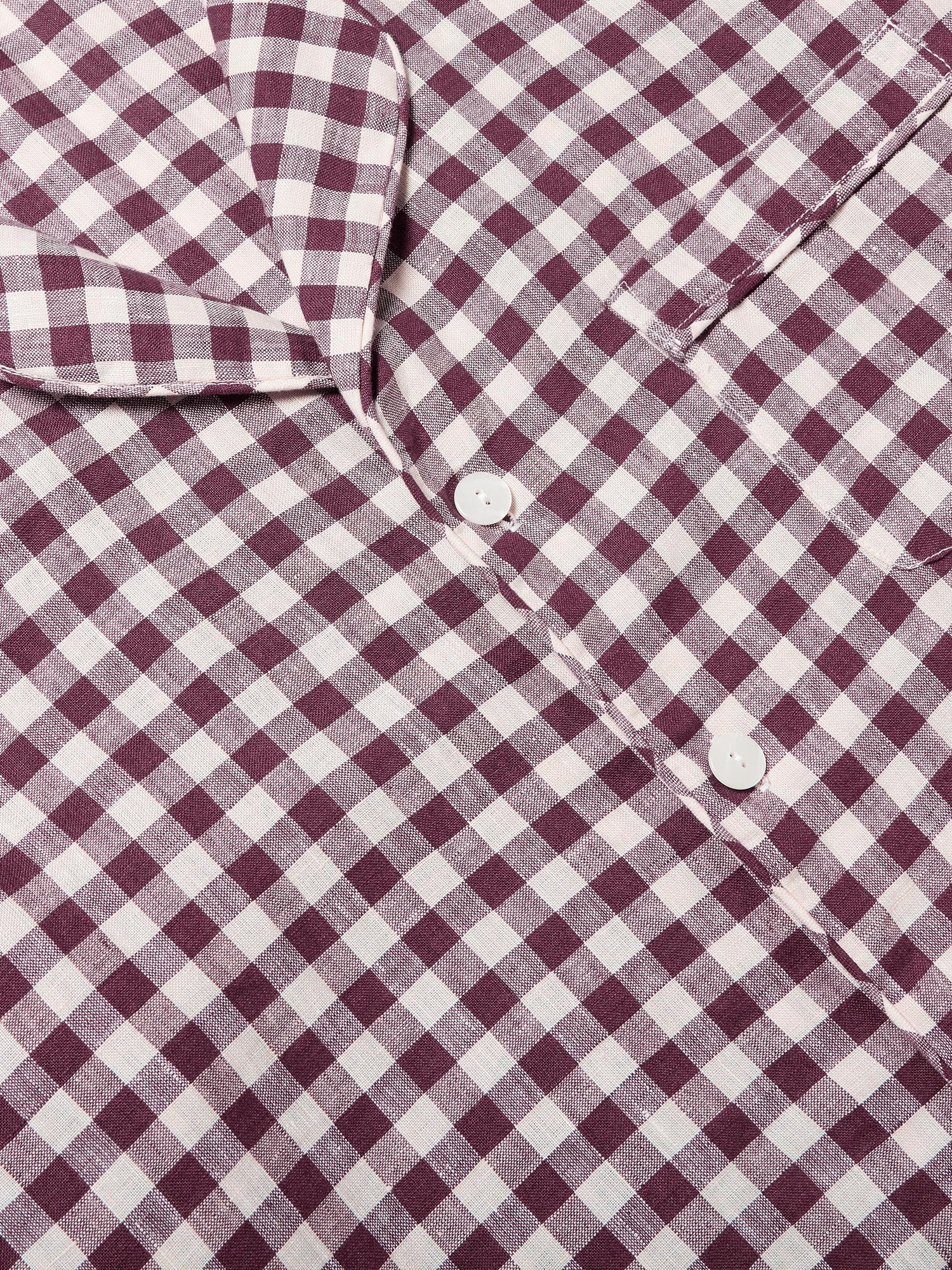 Men's Berry Gingham Pyjama Shirt