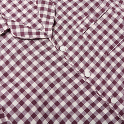 Men's Berry Gingham Pyjama Trouser Set - alternate image
