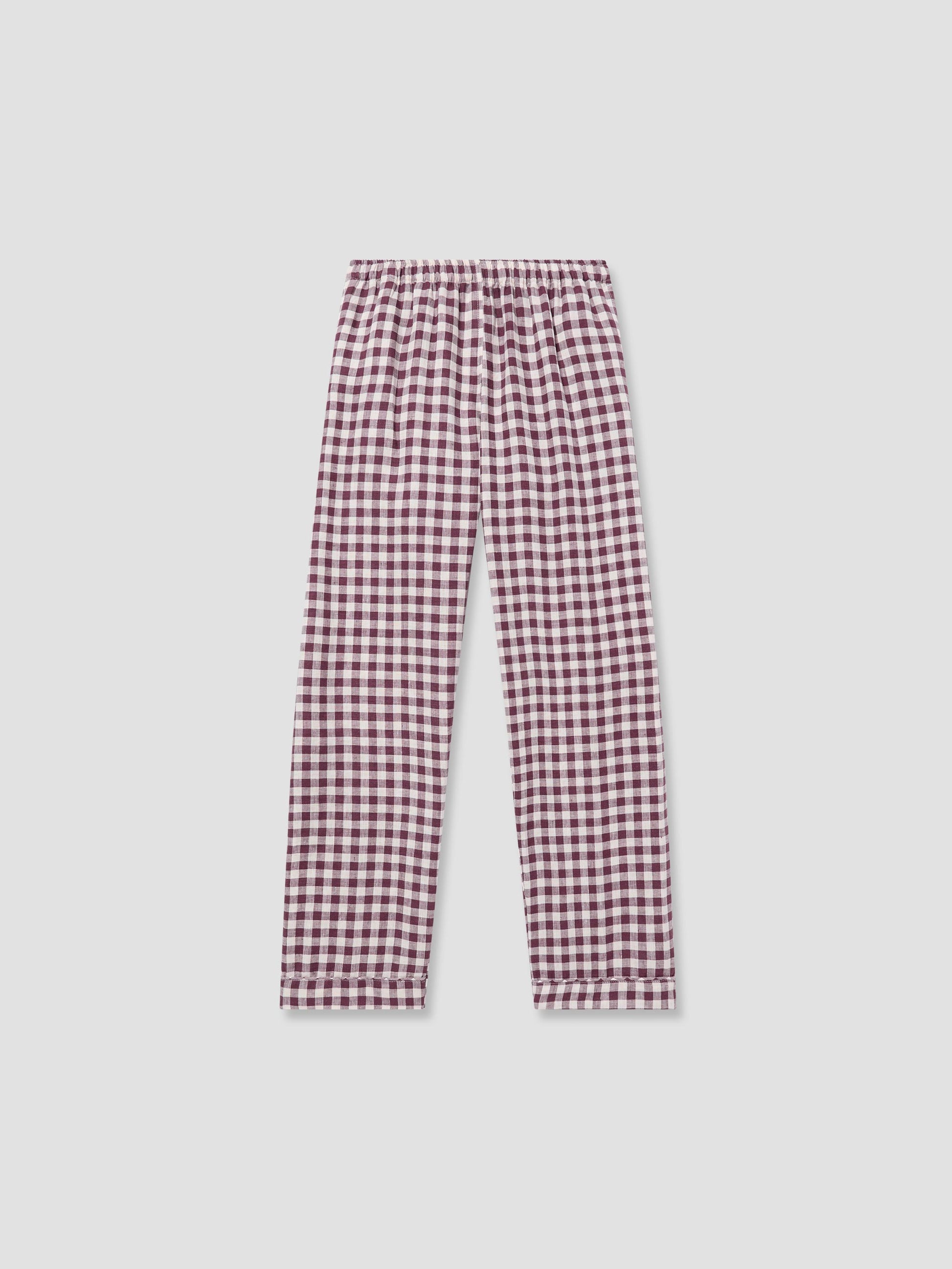 Men's Berry Gingham Pyjama Trousers