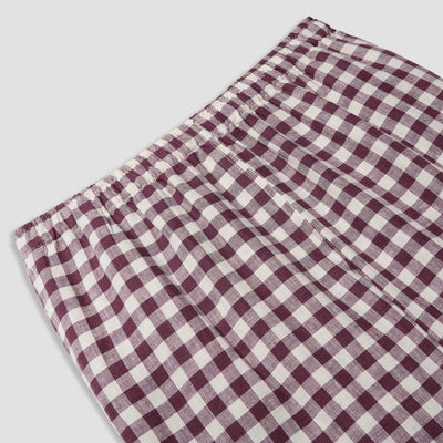 Men's Berry Gingham Pyjama Trousers