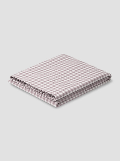 Elderberry Gingham Linen Blend Flat Sheet