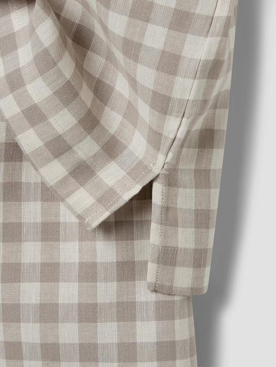 Pyjama-Short-Set aus Pilz-Gingham-Leinenmischgewebe