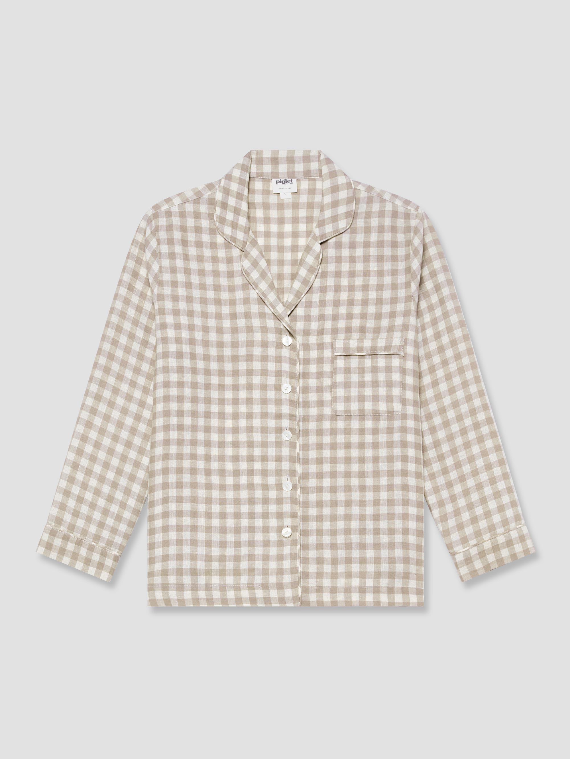 Mushroom Gingham Pyjama Shirt