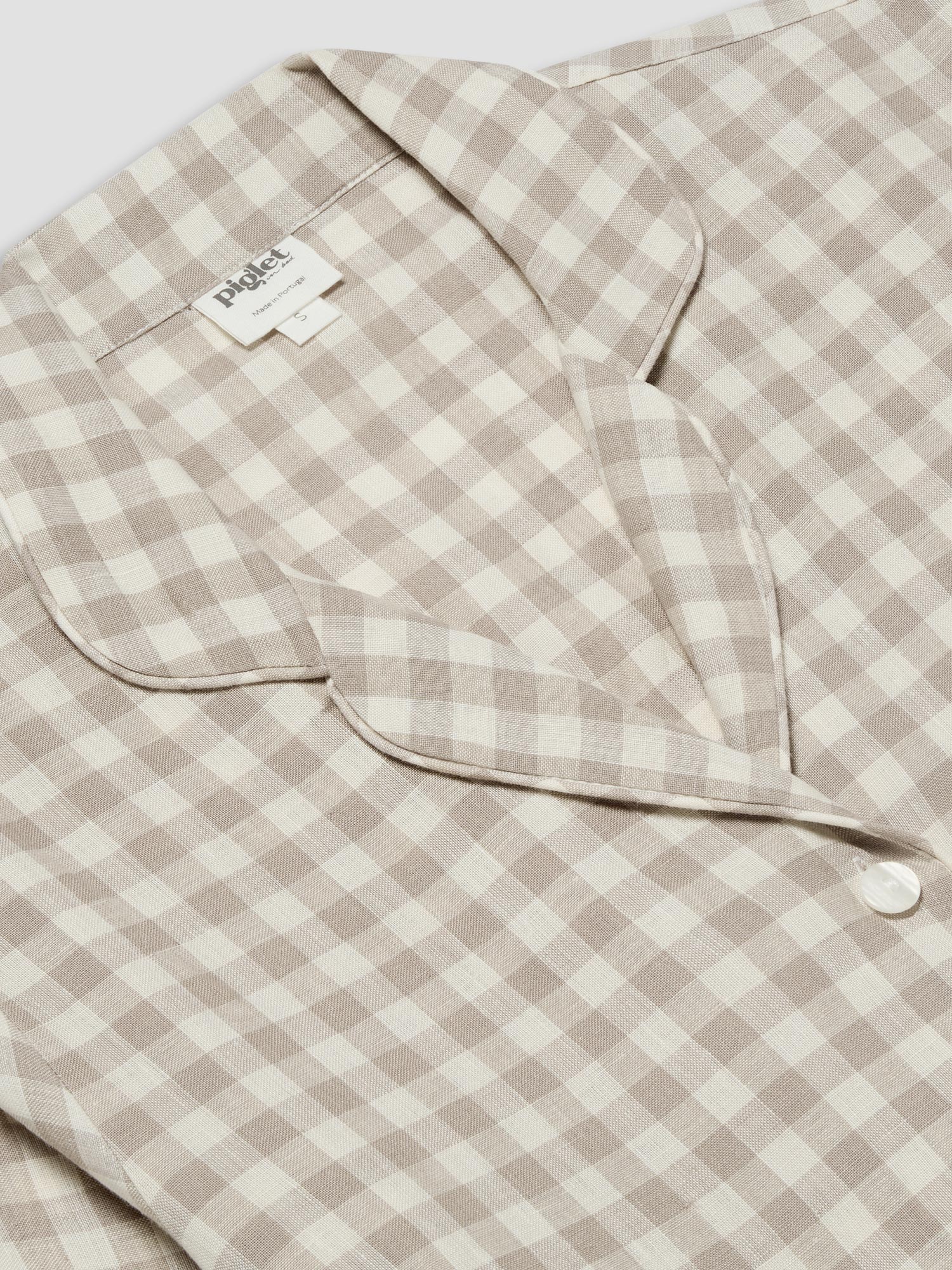 Mushroom Gingham Pyjama Shirt