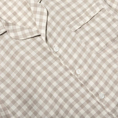 Men's Mushroom Gingham Pyjama Trouser Set