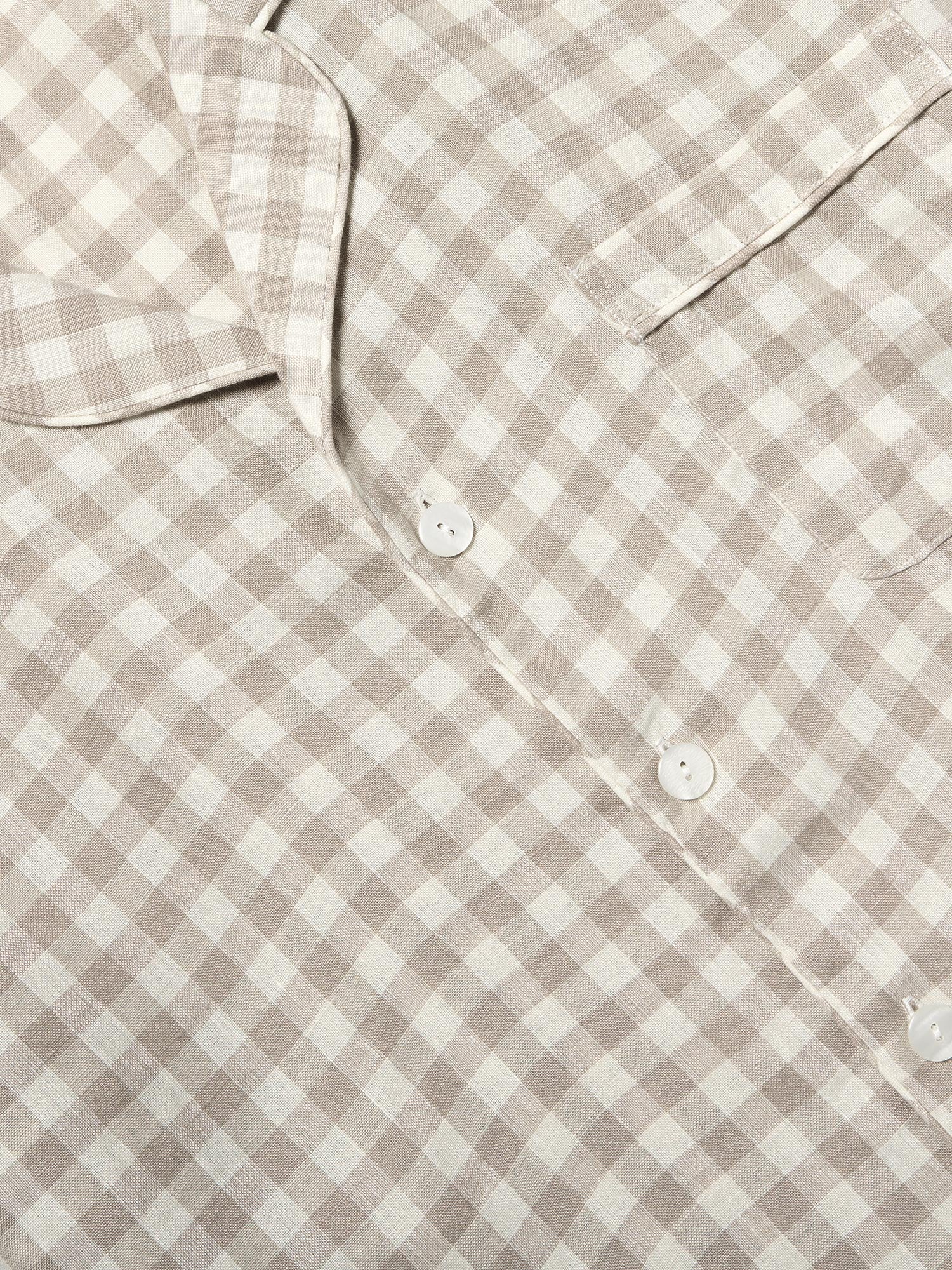 Men's Mushroom Gingham Pyjama Shirt