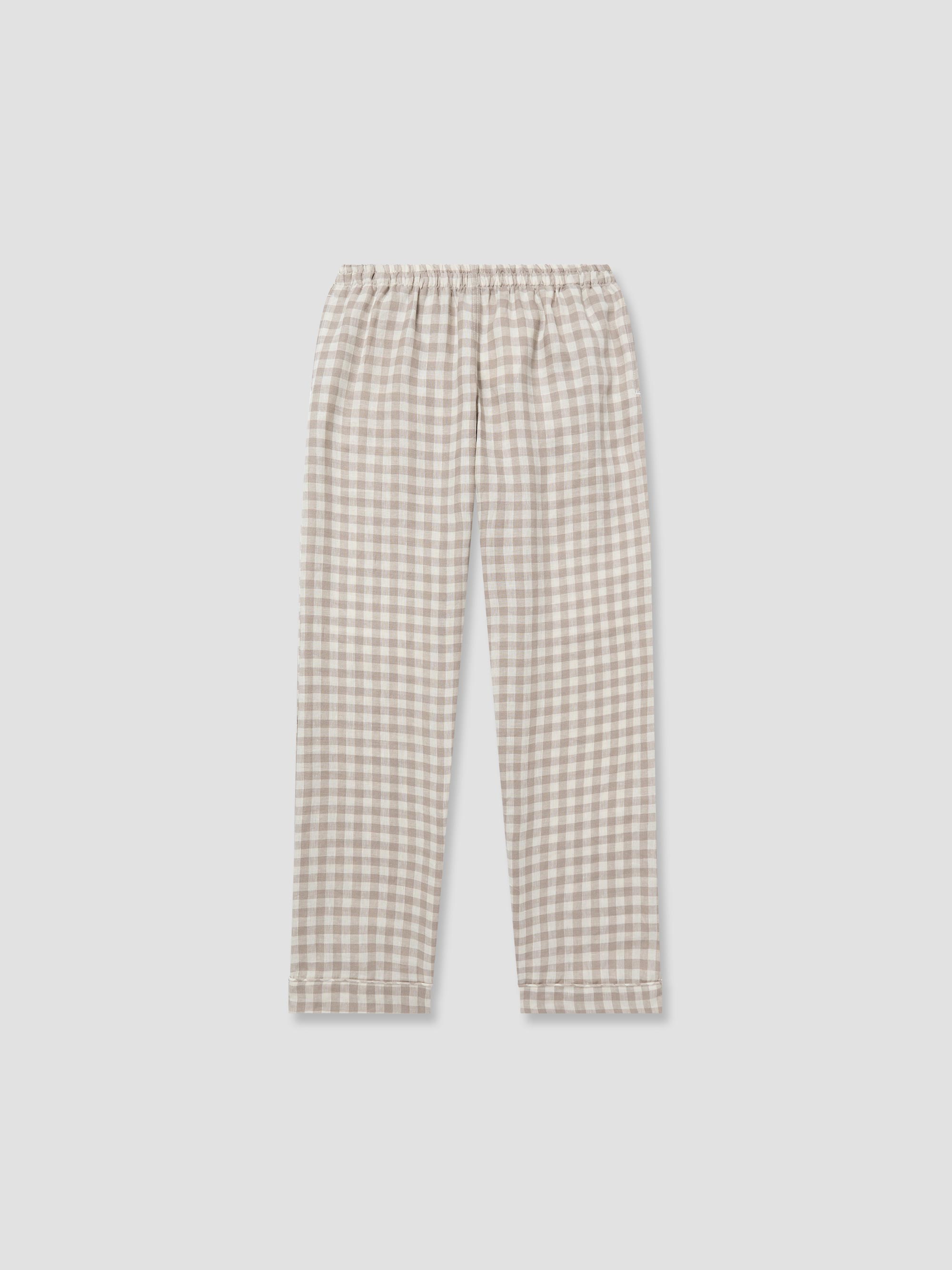 Men's Mushroom Gingham Pyjama Trousers