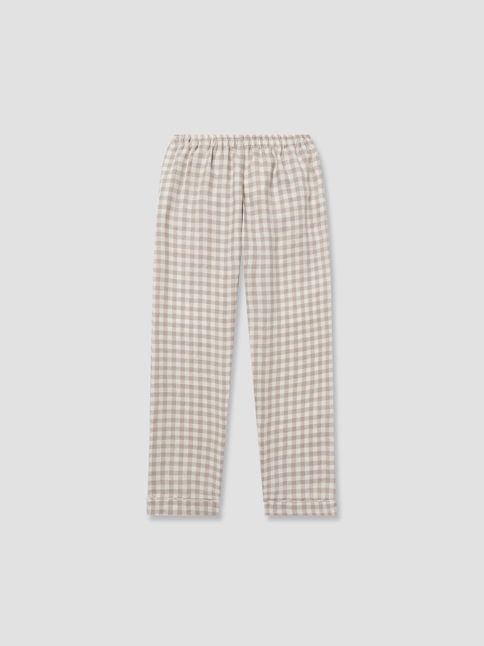 Men's Mushroom Gingham Pyjama Trousers