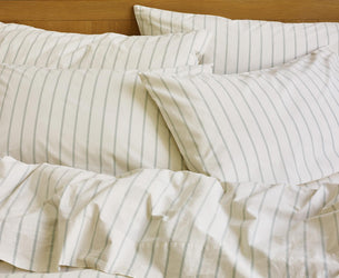 Mellow Green Slumber Stripe Cotton Pillowcases (Pair)