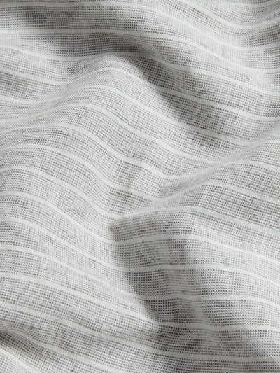 Grey Mini Stripe Linen Blend Fitted Sheet