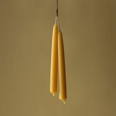 Goldenrod Beeswax Dining Candles Set of 2