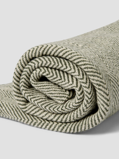 Fern Green Herringbone Wool Blanket