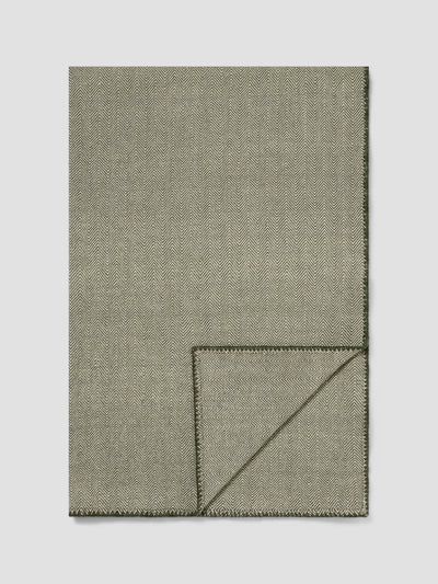 Fern Green Herringbone Wool Blanket