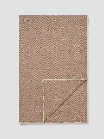 Mocha Herringbone Wool Blanket - alternate image