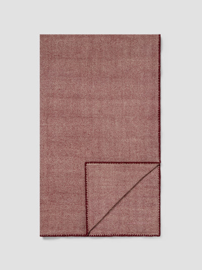 Rhubarb Herringbone Wool Blanket