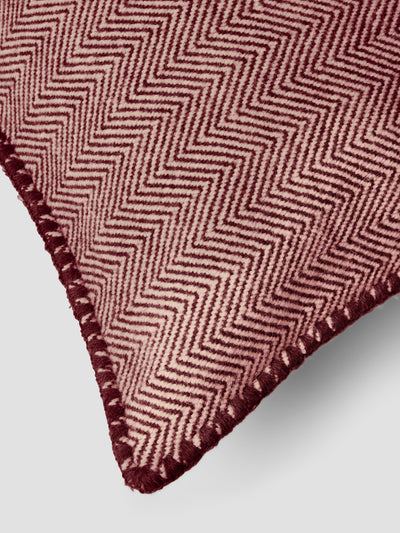 Rhubarb Herringbone Wool Rectangle Cushion Cover - alternate image