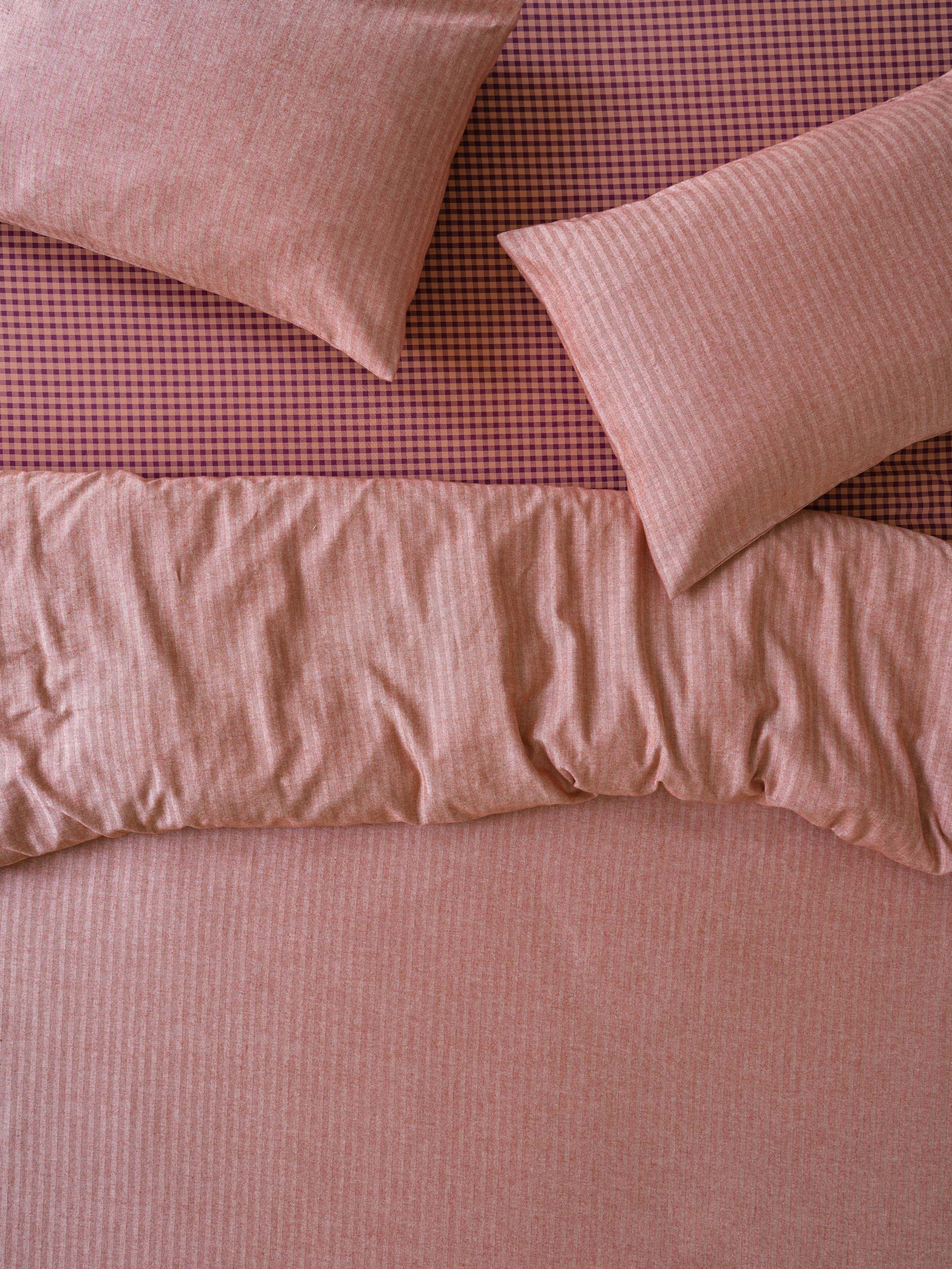 Auburn Red Herringbone Brushed Cotton Duvet Cover