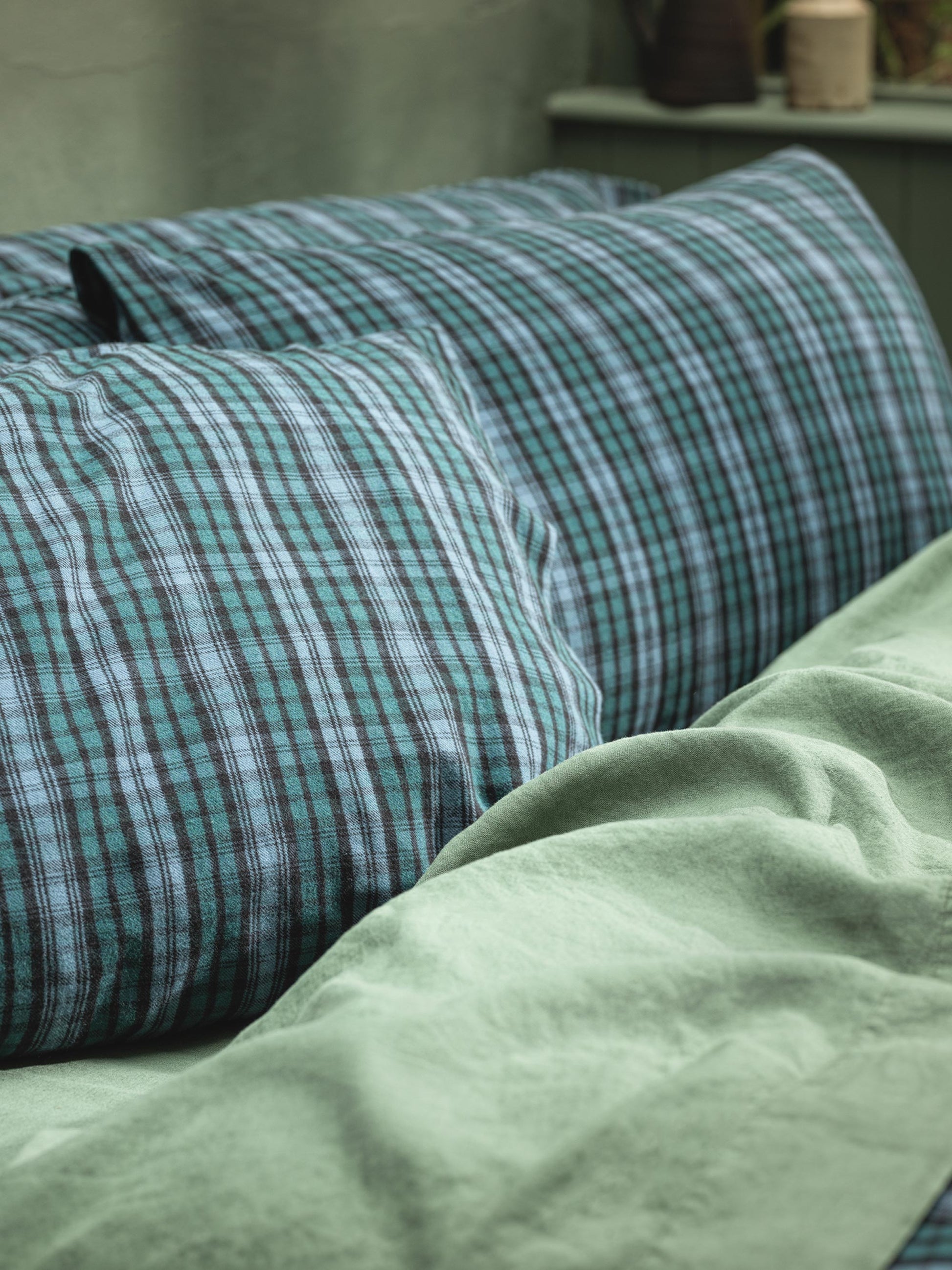 Canopy Heathcliff Check Brushed Cotton Pillowcase (Pair)