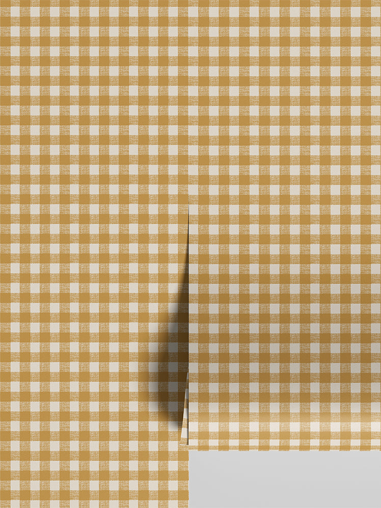 Honey Gingham Wallpaper