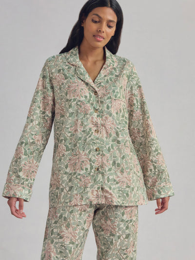 Soft Sage Honeysuckle Cotton Trouser Set