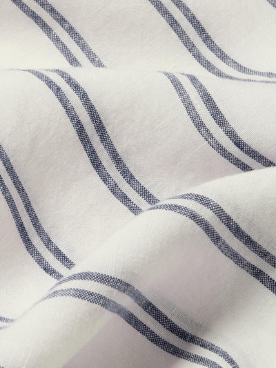 Ivory Kemptown Stripe 100% Linen Pillowcase (Pair)