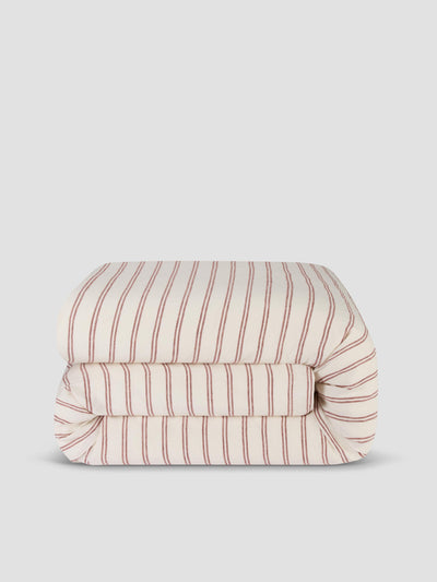 Rhubarb Kemptown Stripe 100% Linen Duvet Cover