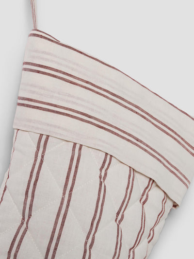 Rhubarb Kemptown Stripe Linen Blend Christmas Stocking - alternate image