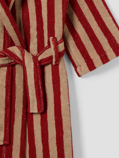 Sandstone Red Kids Pembroke Stripe Cotton Robe