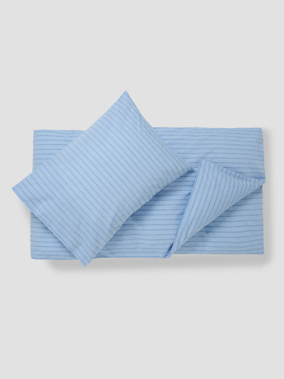Pale Blue Favourite Shirt Stripe Kids Cotton Bedding Set